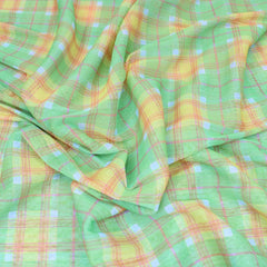 3 Metres Chequered Light Net 55" Wide Green & Orange - Pound A Metre