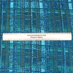 3 Metres Chequered Slinky Jersey - 55" Teal - Pound A Metre
