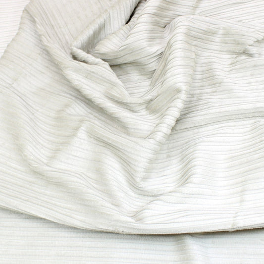 3 Metres Classic 8 Wale Comfortable Cotton Corduroy 55" Wide Light Grey - Pound A Metre