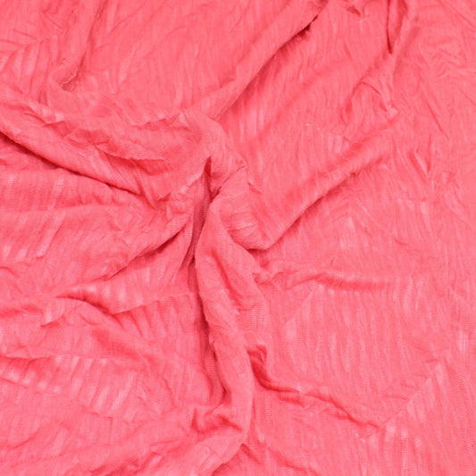 3 Metres Crinkle Knit Light Weight Jersey- 55" Wide Flamingo - Pound A Metre