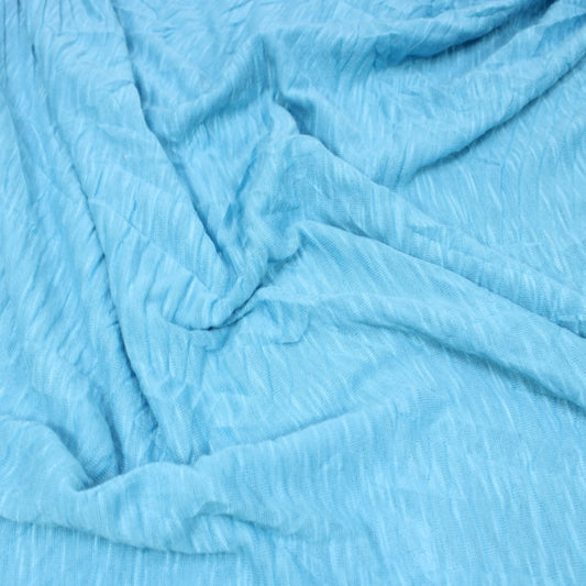 3 Metres Crinkle Knit Light Weight Jersey- 55" Wide Island Blue - Pound A Metre