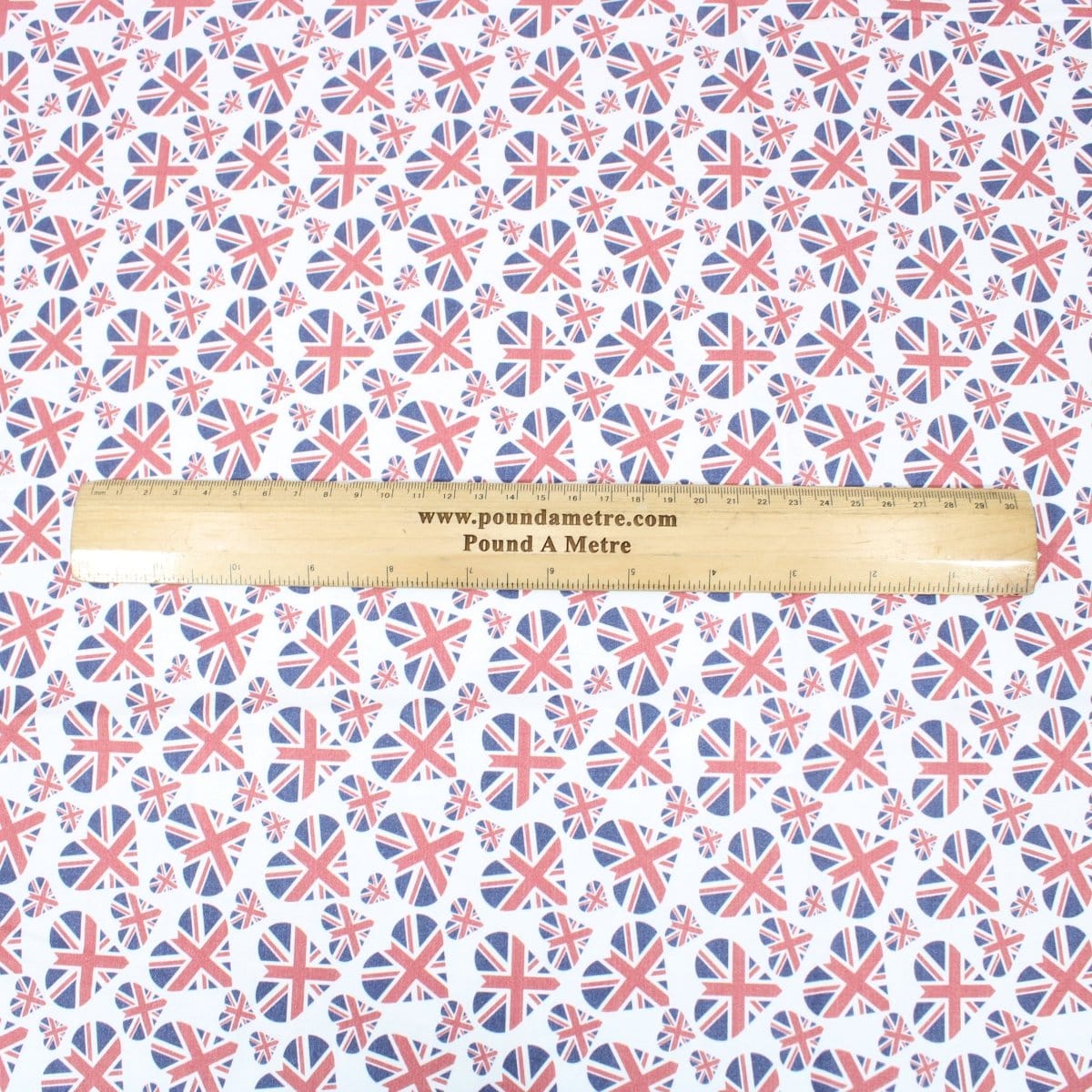 Pound A Metre 3 Metres 3 Metres Digitally Printed 100% Cotton, 45" Wide- Union Hearts