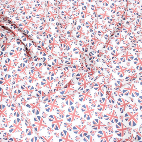 Pound A Metre 3 Metres 3 Metres Digitally Printed 100% Cotton, 45" Wide- Union Hearts