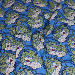 3 Metres Dressmaking 100% Cotton Lawn- (Blue Bloom) (55" Wide) - Pound A Metre