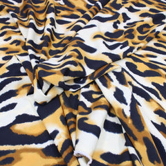 3 Metres Dressmaking Cheetah Print Crepe Georgette- 55" Wide Amber - Pound A Metre