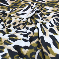 3 Metres Dressmaking Cheetah Print Crepe Georgette- 55" Wide Camouflage - Pound A Metre