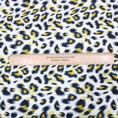 3 Metres Dressmaking Cheetah Print Crepe Georgette- 55" Wide Cream & Yellow - Pound A Metre