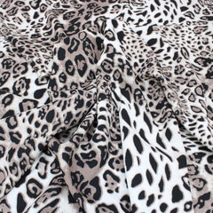 3 Metres Dressmaking Cheetah Print Crepe Georgette- 55" Wide Dusky Brown & Black - Pound A Metre