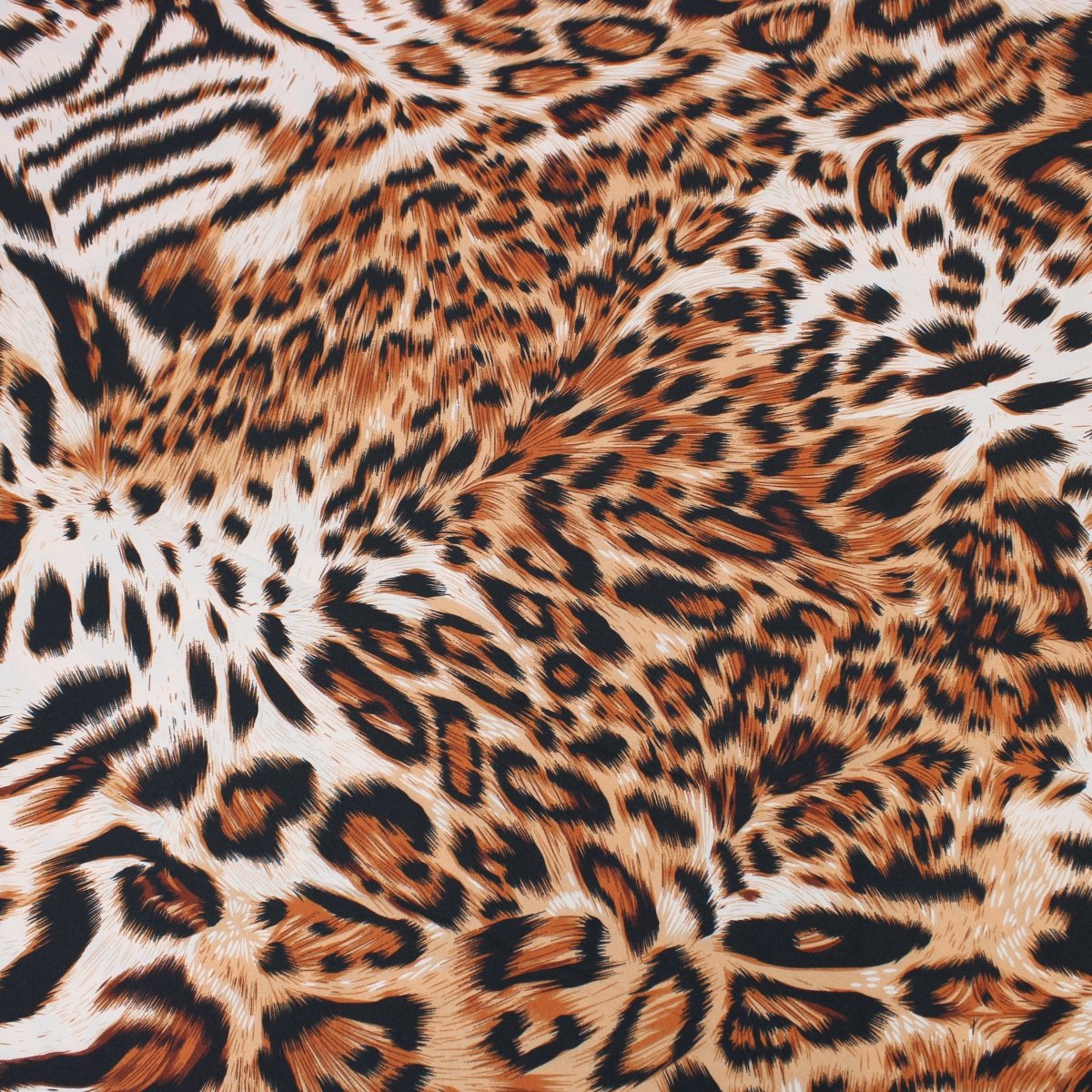 3 Metres Dressmaking Cheetah Print Crepe Georgette- 55" Wide Sahara Orange - Pound A Metre