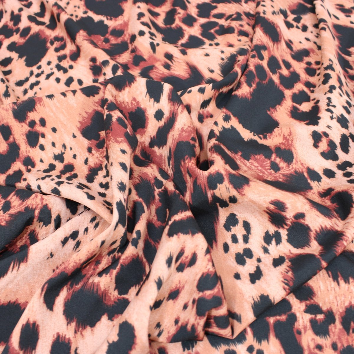 3 Metres Dressmaking Cheetah Print Crepe Georgette- 55" Wide Sahara Red - Pound A Metre