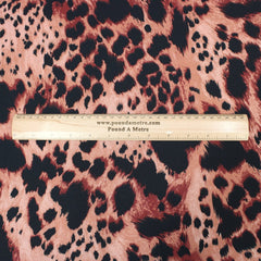 3 Metres Dressmaking Cheetah Print Crepe Georgette- 55" Wide Sahara Red - Pound A Metre