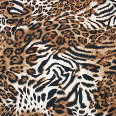 3 Metres Dressmaking Cheetah Print Crepe Georgette- 55" Wide Warm Brown - Pound A Metre