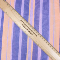 3 Metres Dressmaking Elegant Striped Stretch Chiffon 55" Wide Purple & Orange - Pound A Metre