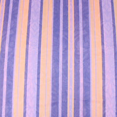 3 Metres Dressmaking Elegant Striped Stretch Chiffon 55" Wide Purple & Orange - Pound A Metre