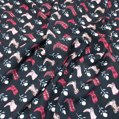 3 Metres Dressmaking Fashion Santana Crepe 55" wide Black - Pound A Metre