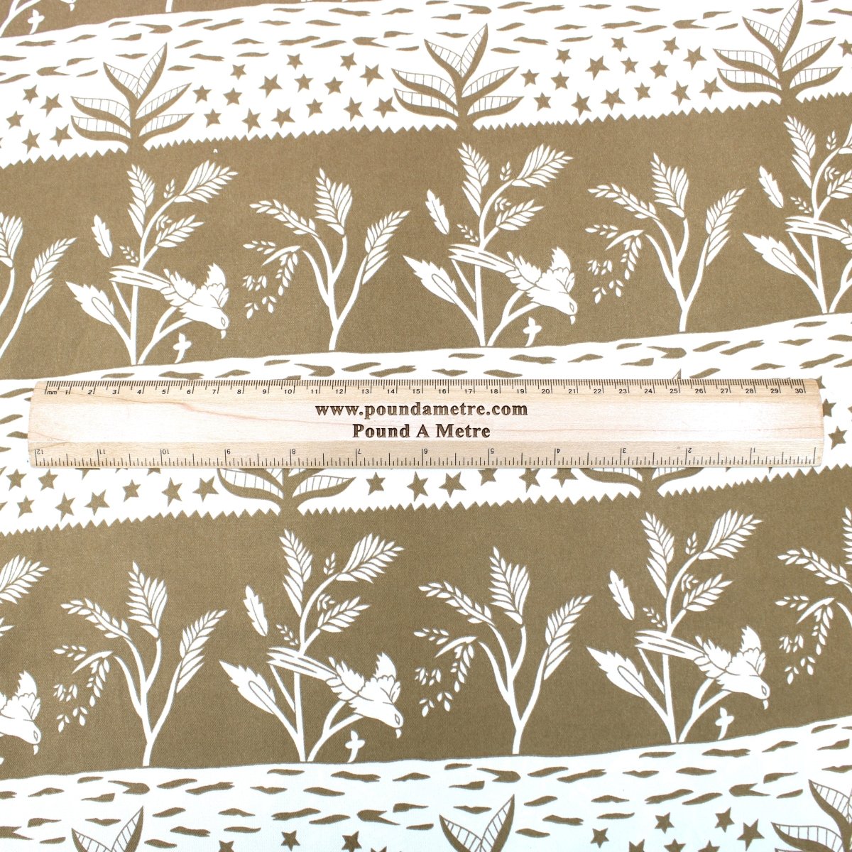 3 Metres Dressmaking Fashion Santana Crepe 55" wide Khaki & Cream - Pound A Metre