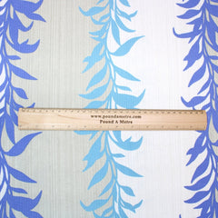 3 Metres Dressmaking Floral Cloque Jersey - 55" Wide Beige & Blue - Pound A Metre