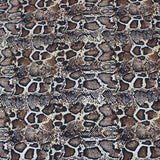 3 Metres Dressmaking Snakeskin Print Crepe Georgette- 55" Wide Brown - Pound A Metre