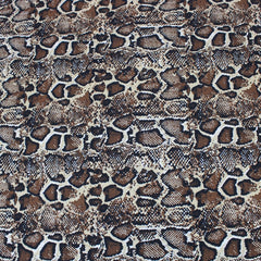 3 Metres Dressmaking Snakeskin Print Crepe Georgette- 55" Wide Brown - Pound A Metre