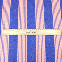 3 Metres Dressmaking Textured Striped Jersey- 55" Wide Pink & Blue - Pound A Metre