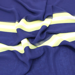 3 Metres Elegant Panel Stripe Georgette - 60" Wide Navy - Pound A Metre