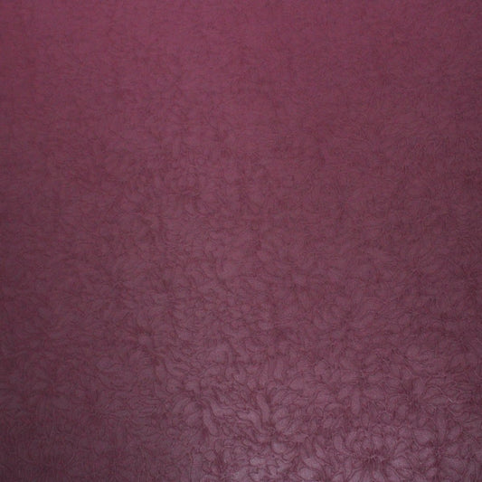 3 Metres Embossed Leather Look Ponte Scuba 55" Wide (Floral) (Wine) - Pound A Metre