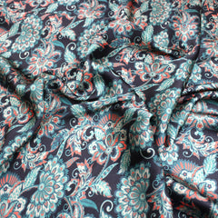 3 Metres Evening Wear Satin - 44" Wide Regal Floral - Pound A Metre