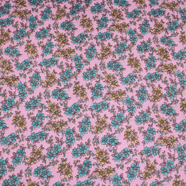 Pound A Metre 3 Metres 3 Metres Floral Daisy Dress-Rayon 45" Wide Pink