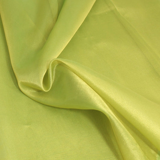 3 Metres Glossy Soft Organza 45" Wide Yellow Green - Pound A Metre