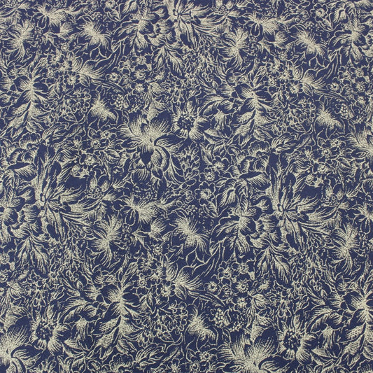 3 Metres Gold Foil Floral Stretch Mesh 55" wide Black - Pound A Metre