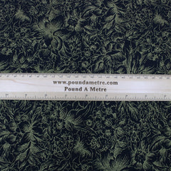 3 Metres Gold Foil Floral Stretch Mesh 55" wide Black - Pound A Metre