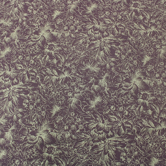 3 Metres Gold Foil Floral Stretch Mesh 55" wide Dark Maroon - Pound A Metre