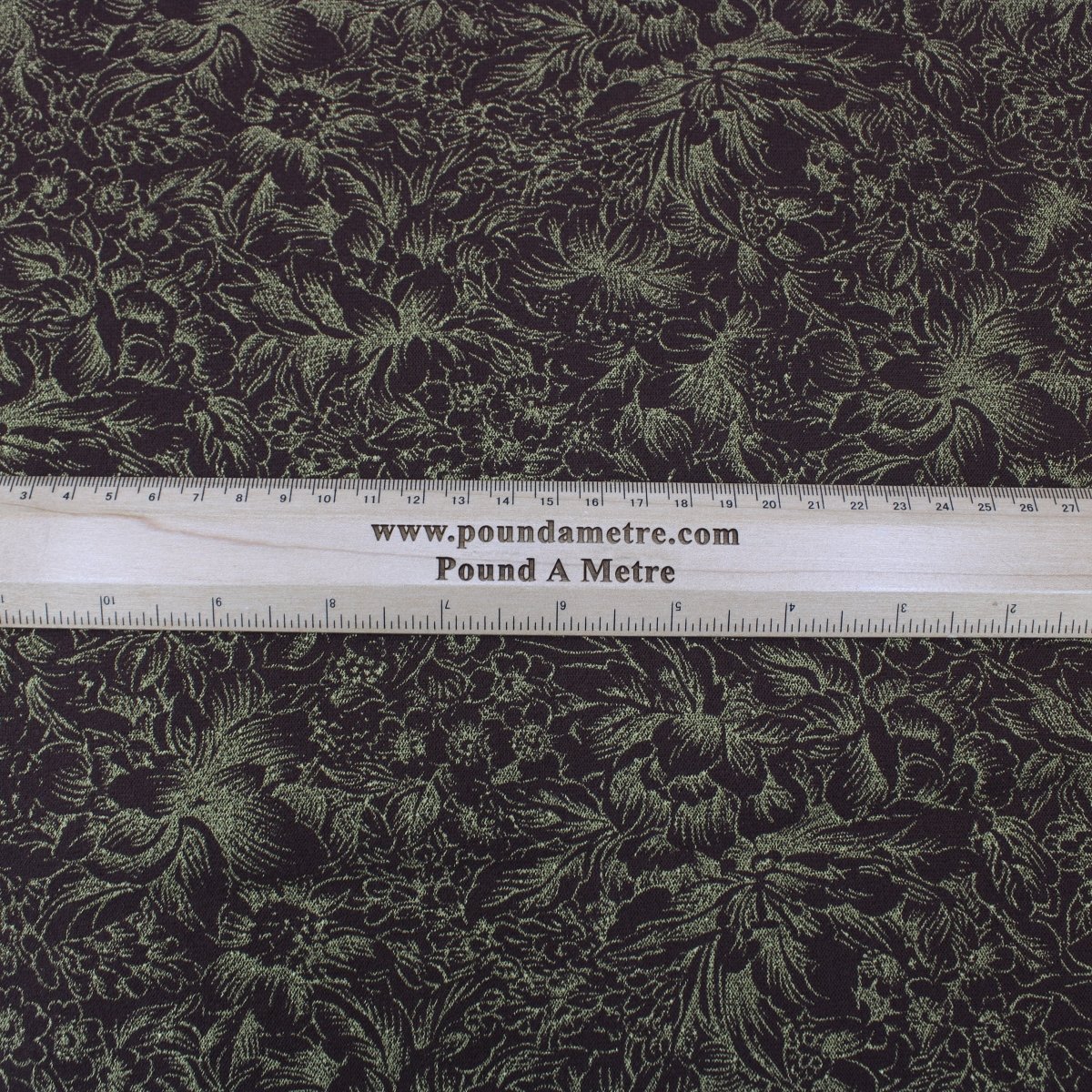 3 Metres Gold Foil Floral Stretch Mesh 55" wide Dark Maroon - Pound A Metre