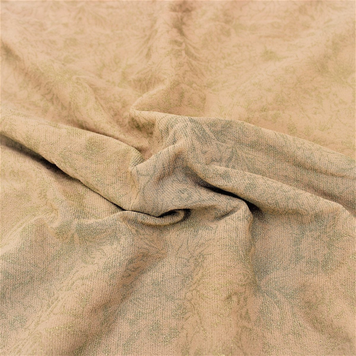 3 Metres Gold Foil Floral Stretch Mesh 55" wide Golden Nude - Pound A Metre
