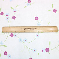3 Metres Heavy Super Stretch Sooth Floral Jersey - 55" Wide Cream - Pound A Metre