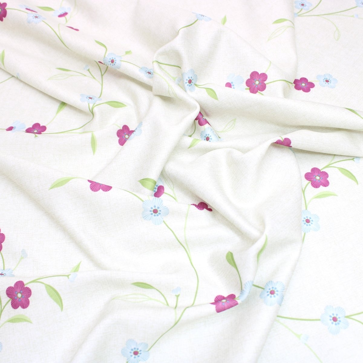 3 Metres Heavy Super Stretch Sooth Floral Jersey - 55" Wide Cream - Pound A Metre