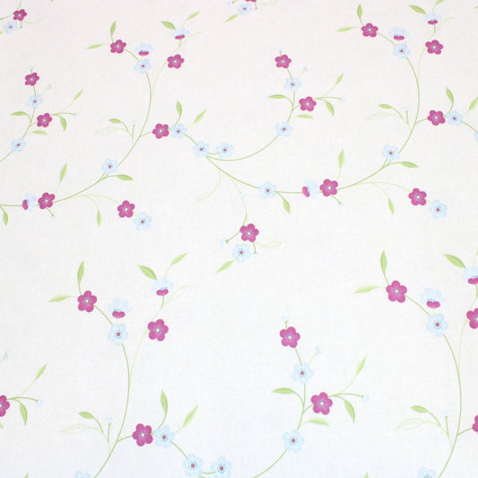 3 Metres Heavy Super Stretch Sooth Floral Jersey - 55" Wide Cream - Pound A Metre