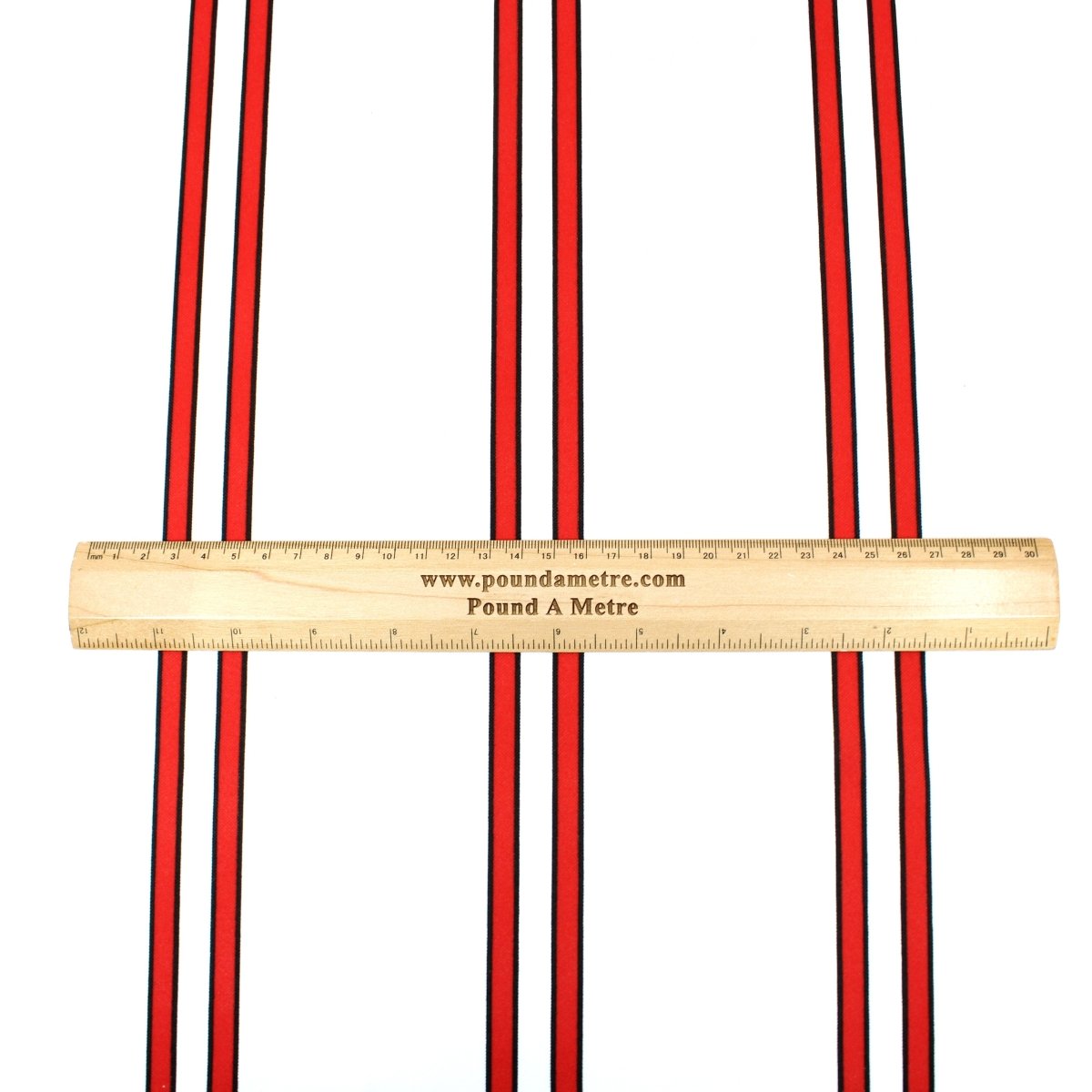 3 Metres Light Textured Crepe Striped Jersey - 55" Wide White & Red - Pound A Metre