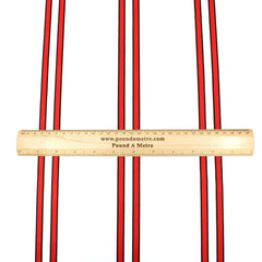 3 Metres Light Textured Crepe Striped Jersey - 55" Wide White & Red - Pound A Metre