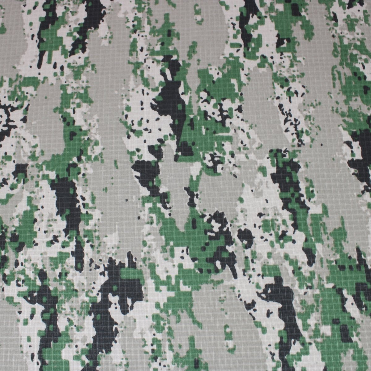 3 Metres Linen Ripstop Effect Camoflauge Crepe 86" Wide - Green & Grey - Pound A Metre
