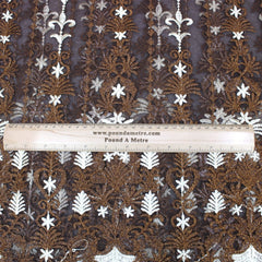 3 Metres Luxury Detailed Bridal Lace Fabric - 55" Wide Brown - Pound A Metre