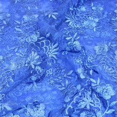 3 Metres Luxury Detailed Bridal Lace Fabric - 55" Wide Royal Blue - Pound A Metre