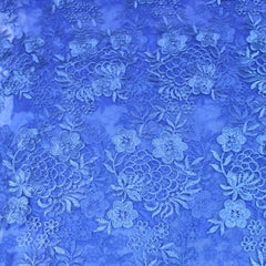 3 Metres Luxury Detailed Bridal Lace Fabric - 55" Wide Royal Blue - Pound A Metre