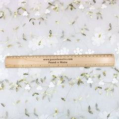 3 Metres Luxury Detailed Elegant Bridal Floral Lace Fabric - 55" Wide Ivory - Pound A Metre