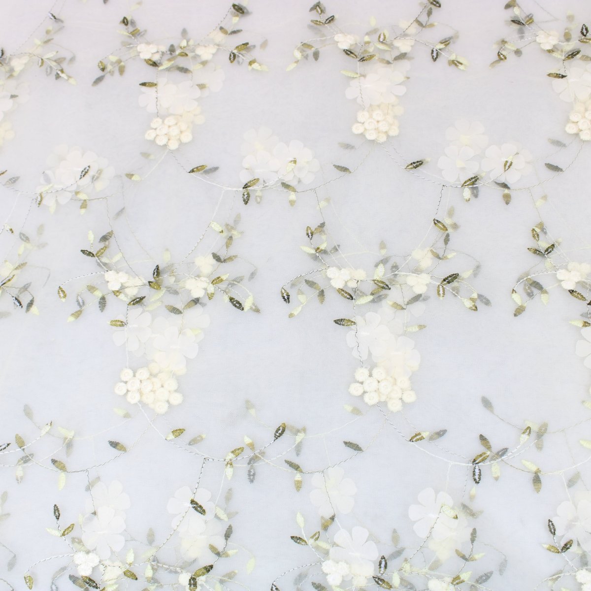 3 Metres Luxury Detailed Elegant Bridal Floral Lace Fabric - 55" Wide White - Pound A Metre