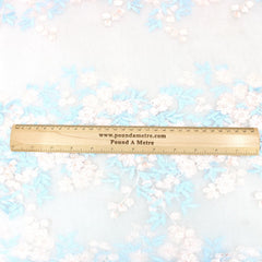 3 Metres Luxury Detailed Elegant Bridal Lace Fabric - 55" Wide Blue & Pink - Pound A Metre