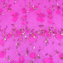 3 Metres Luxury Detailed Elegant Bridal Lace Fabric - 55" Wide Fuchsia Pink - Pound A Metre