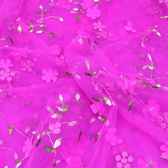3 Metres Luxury Detailed Elegant Bridal Lace Fabric - 55" Wide Fuchsia Pink - Pound A Metre