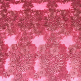 Pound A Metre 3 Metres 3 Metres Luxury Detailed Embroidered Bridal Lace Fabric - 55" Wide Maroon