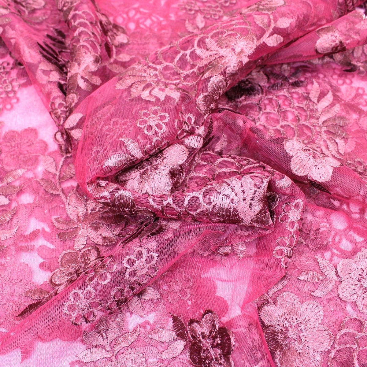 Pound A Metre 3 Metres 3 Metres Luxury Detailed Embroidered Bridal Lace Fabric - 55" Wide Maroon